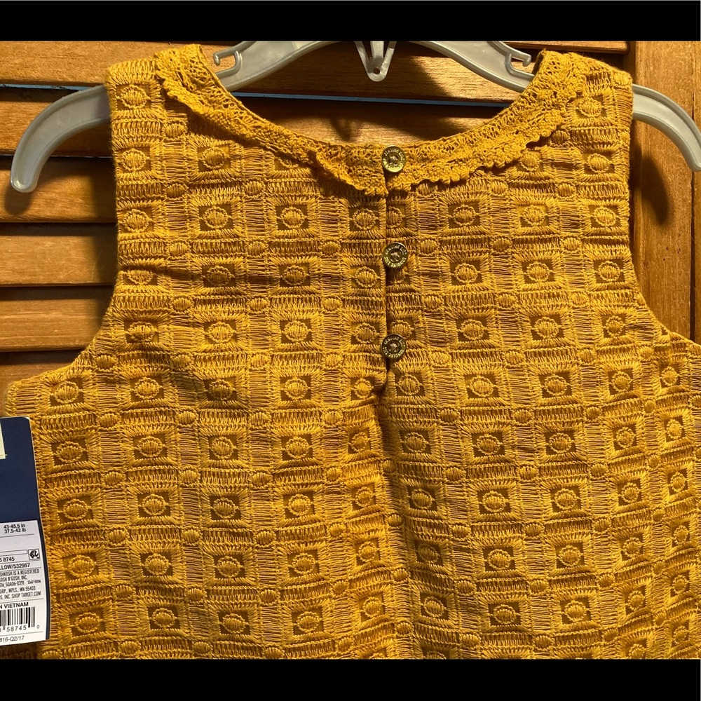 Oshkosh Autumn Yellow Brocade Top Sleeveless Top/Tunic - Picture 8 of 12